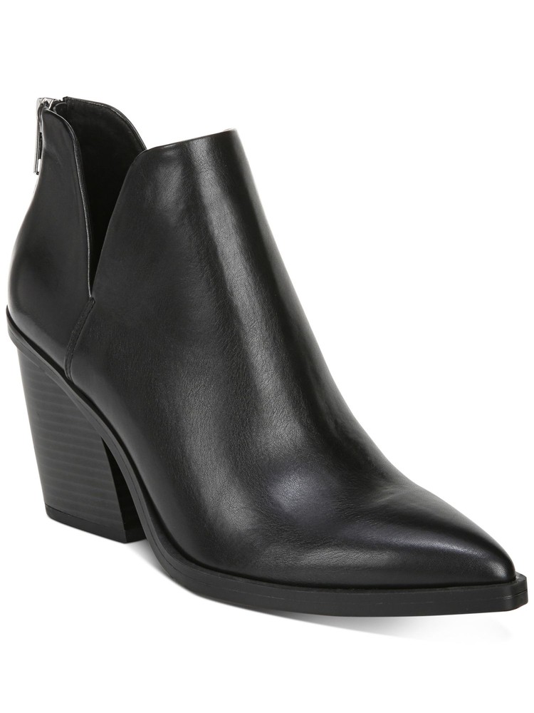 BAR III Womens Black V-Notch Cutouts Vina Pointed Toe Block Heel Booties 5.5 M