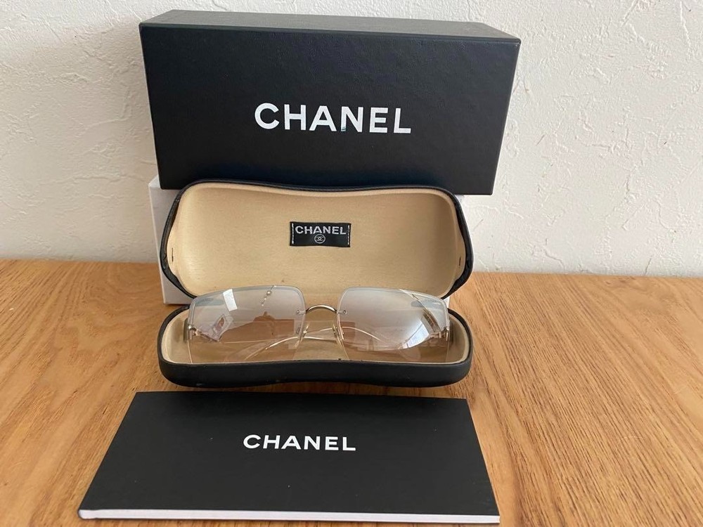 CHANEL 4107 Clear Frame Sunglasses with Coco Mark