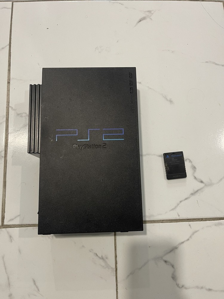 Sony PlayStation Charcoal Black Console Plays PS2 Games Not PS1 W/memory Card