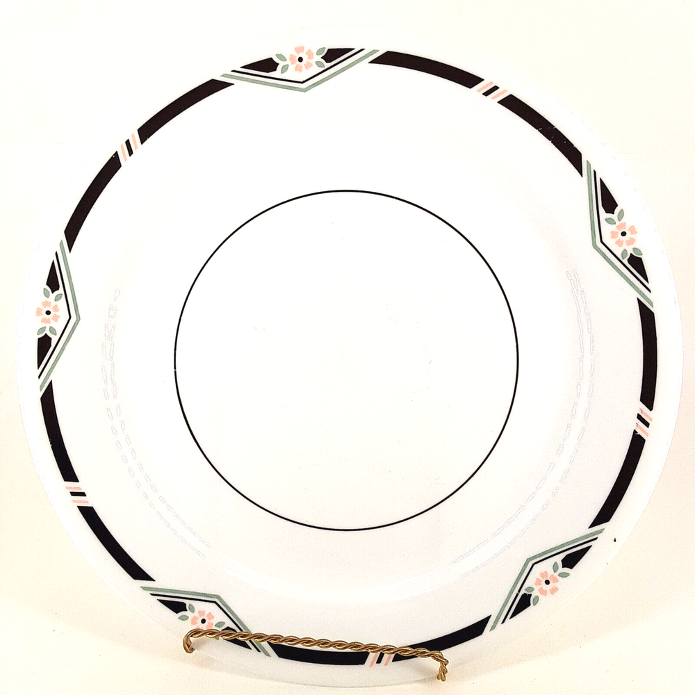 4 Vintage Corelle Zenith Dinner Plates - 10.25” Quality Durable Art Deco