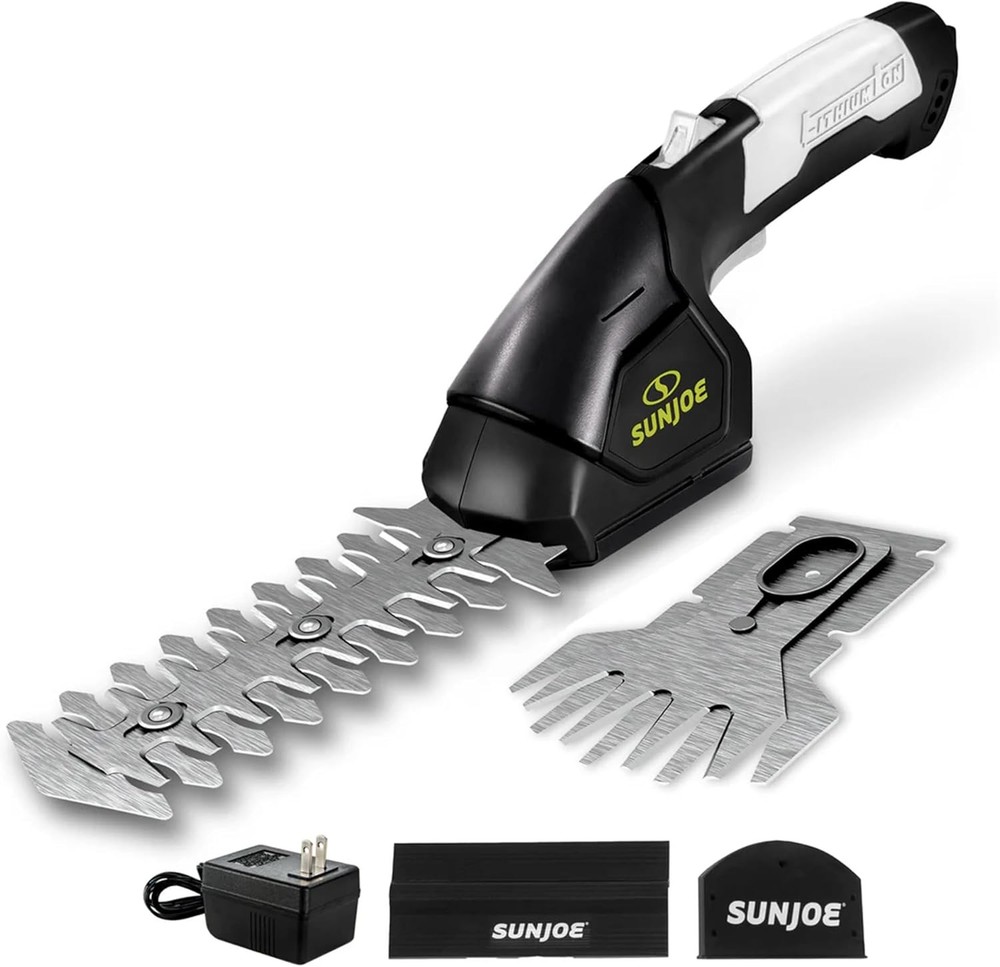 Sun Joe HJ604C 7.2V Cordless Grass Shears Trimmer with Battery Charger