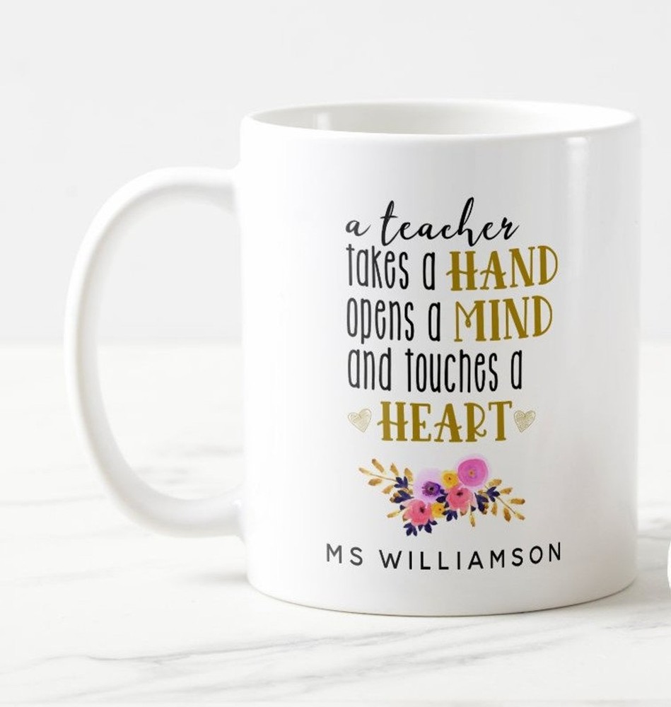Teacher's Appreciation Personalized Gift In Gold Coffee Mug Coffee Mug  Tea Cup