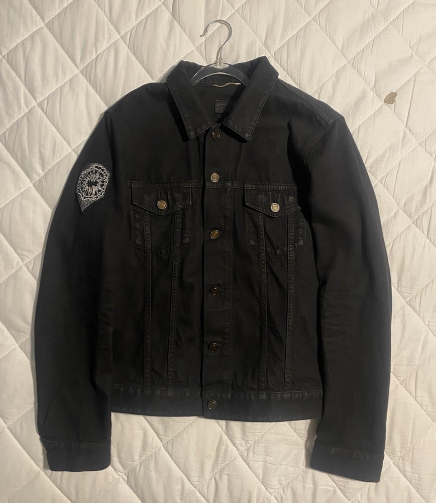 Hedi Slimane SS16 Saint Laurent Faded Black Denim Jacket Men’s Size Large