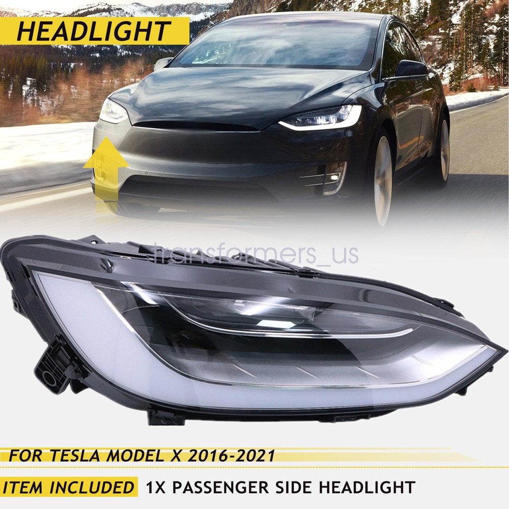 For TESLA MODEL X 2016 2017 2018 2019 2020 2021 Right Passenger Side Headlight