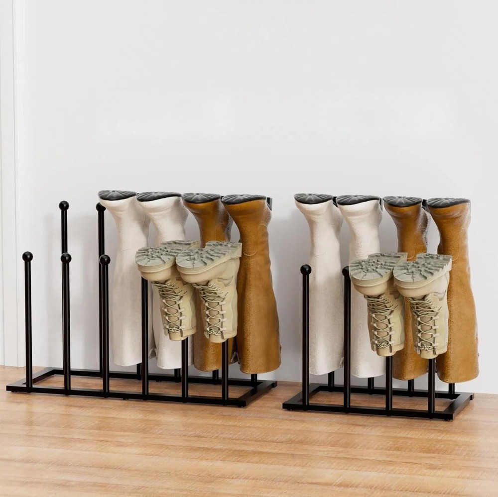 Free Standing Black Metal Shoe Rack For Dorm Closet