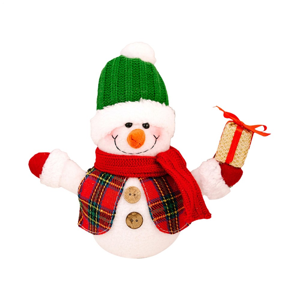 Snowman Figurines Centerpiece Ornament Doll With Light Christmas Decorations