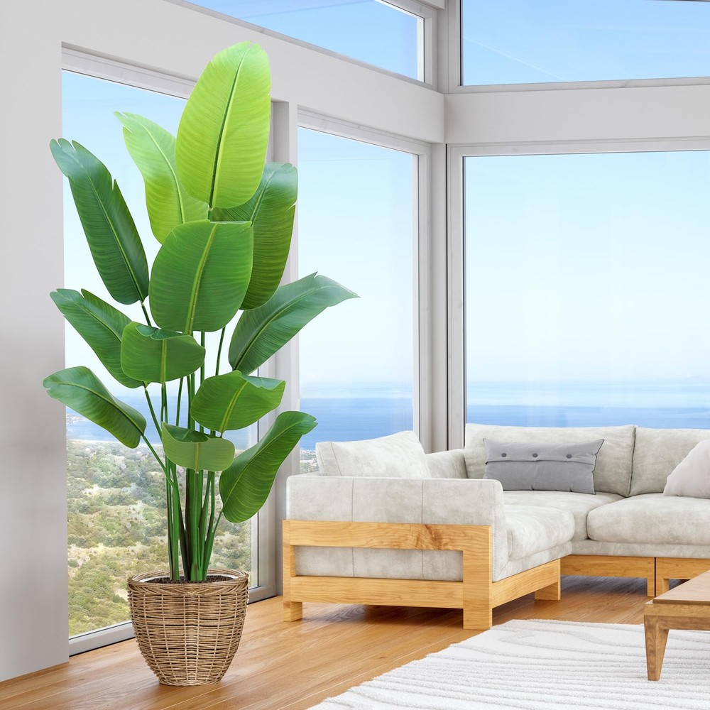 6ft Artificial Bird of Paradise Plant with 12 Trunks, Tall Faux Indoor Decoration