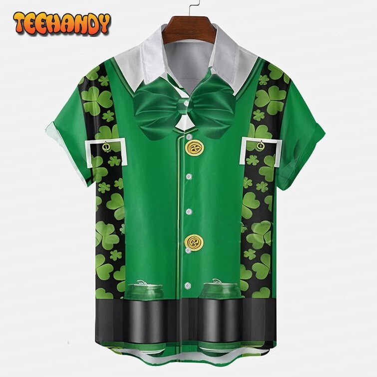 St Patrick8217s Day Button Down Shirt Funky Irish 3D Print Unisex Hawaiian Shir