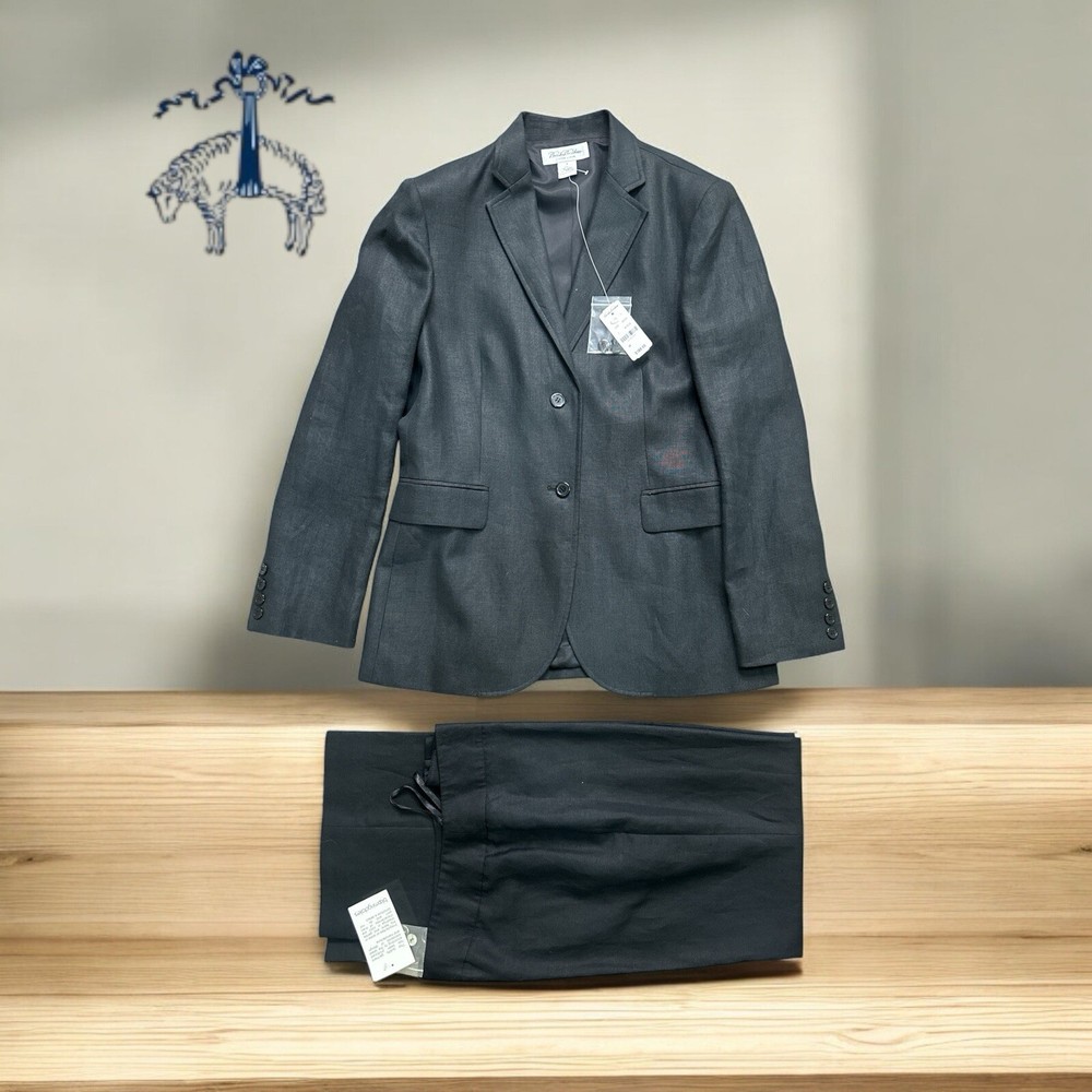 Brooks Brothers Size 8 Irish Linen 2 Piece Pants Size 10 Suit Blazer Business