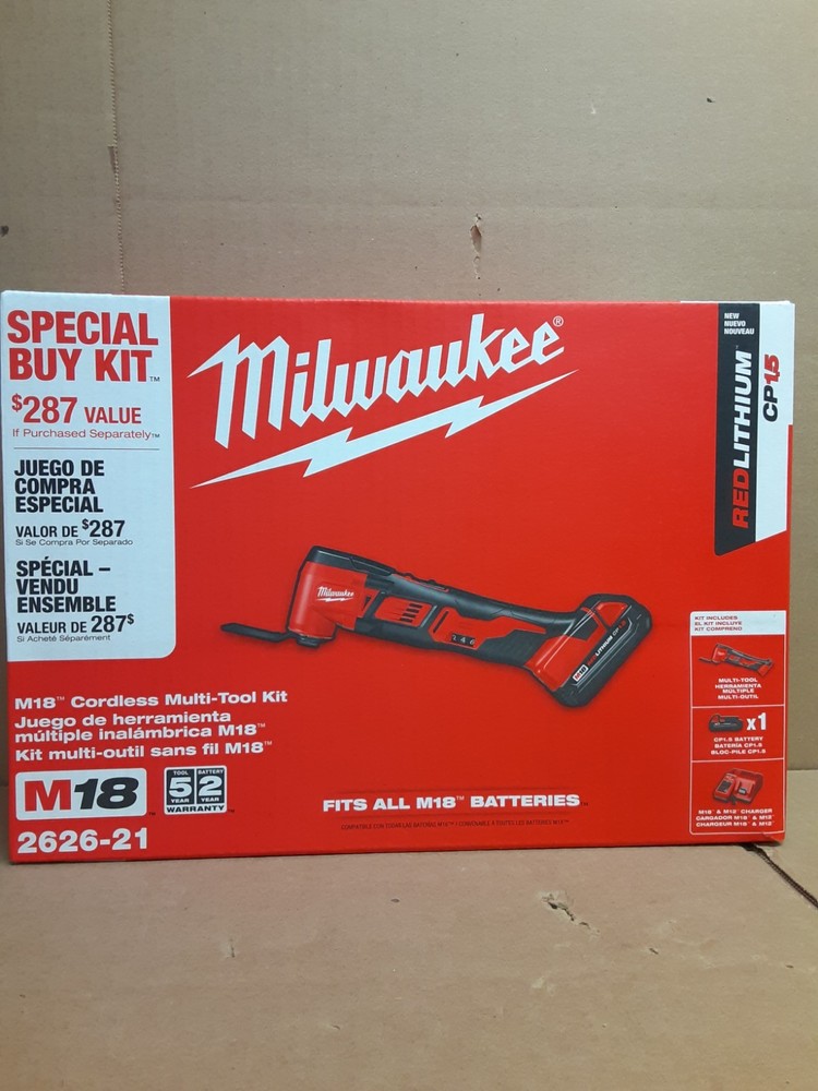 Milwaukee M18 18V Cordless Oscillating Multi-Tool Kit with Battery and Charger 2626-21