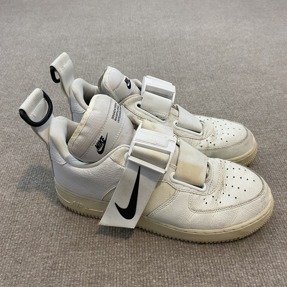 Nike Air Force 1 07 Utility Shoes Mens Size 9 White Strap Sneakers AO1531-101