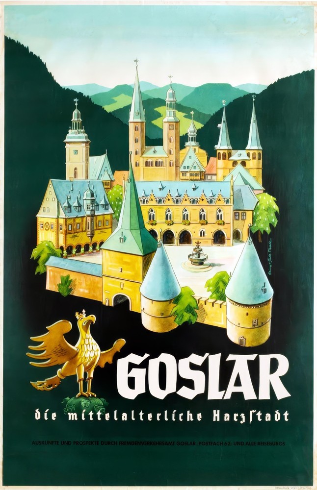 Goslar Germany Europe German Vintage Travel Poster Print Wall Art