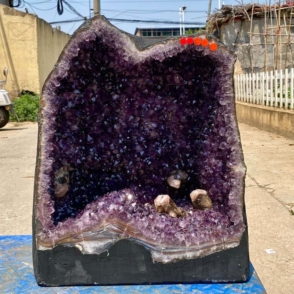174.6LB Large natural amethyst geode quartz crystal cluster cathedral energy hea