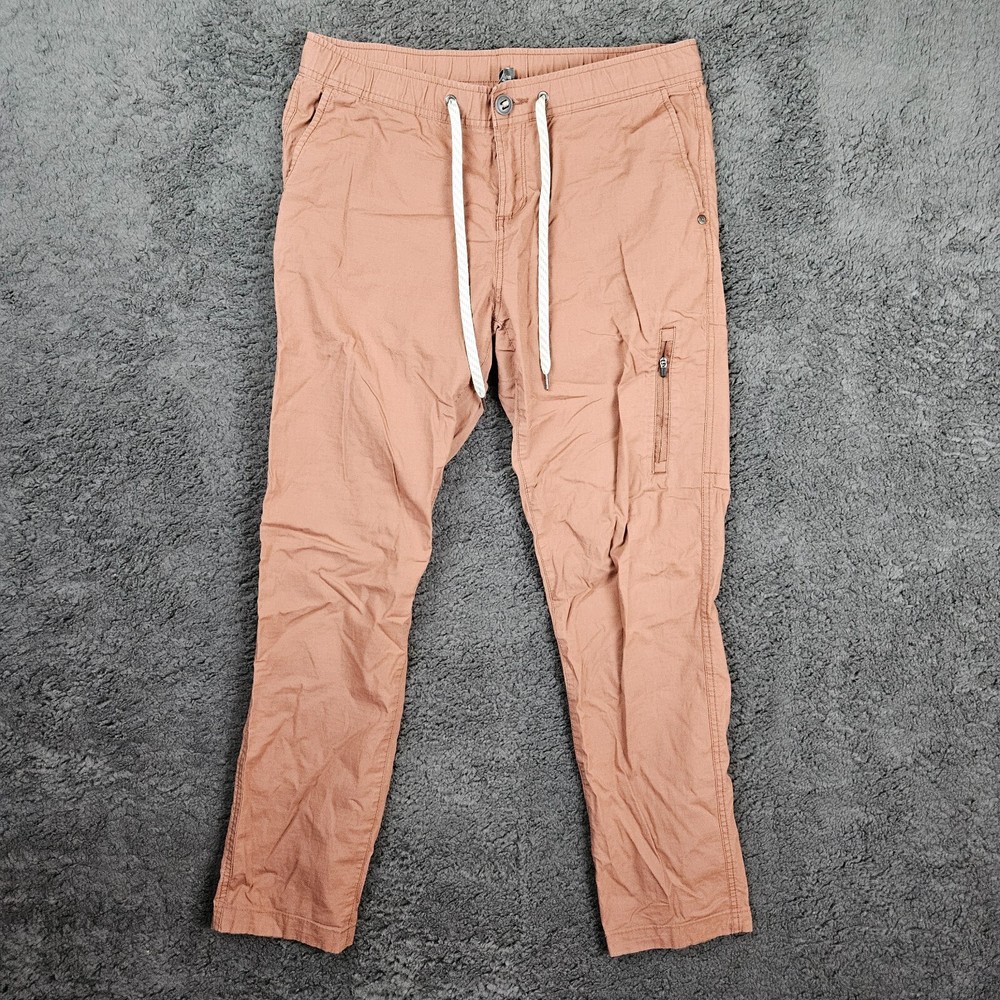 Vuori Womens Medium Orange Ripstop Cotton Drawstring Joggers
