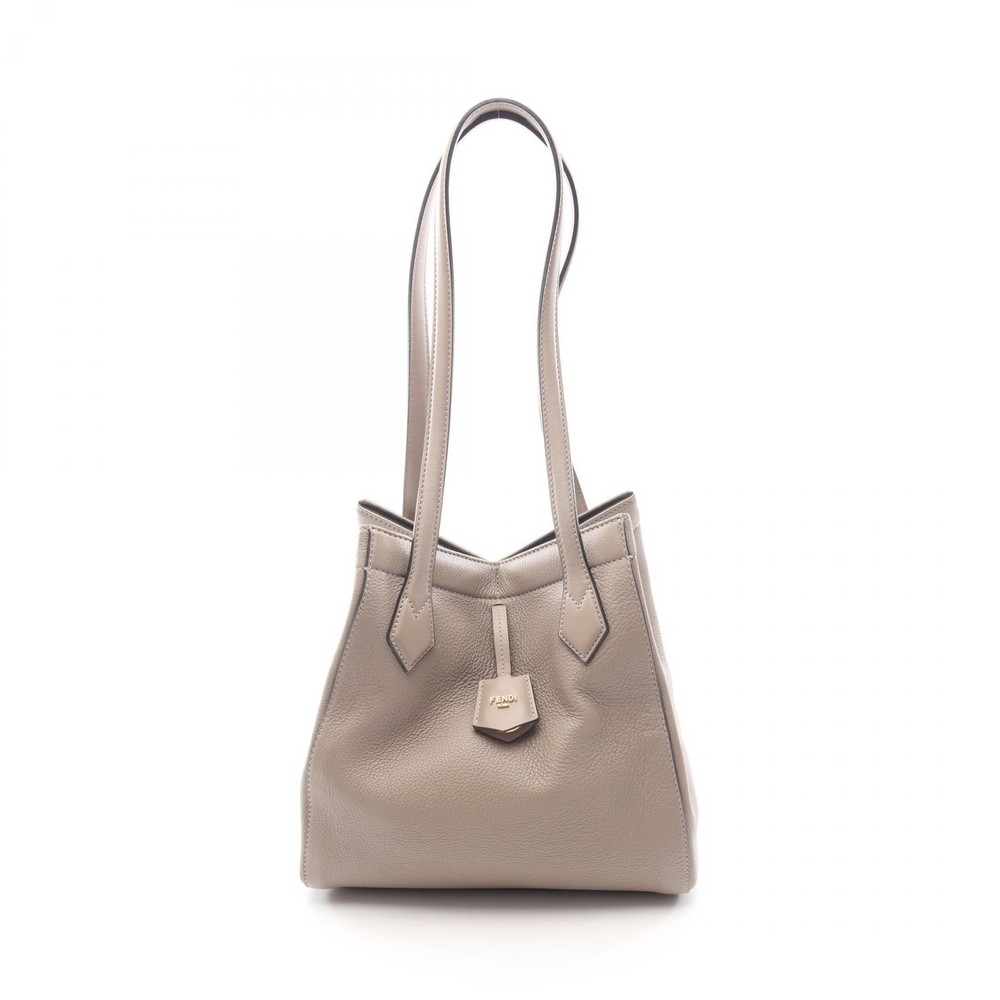 FENDI ORIGAMI MEDIUM Tote Shoulder Bag 8BH414 leather Beige Used Women
