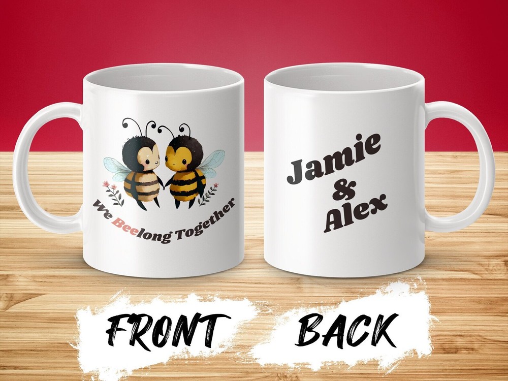 Personalized Valentine's Day Mug With Custom Names Couples Coffee Mug We Beelong