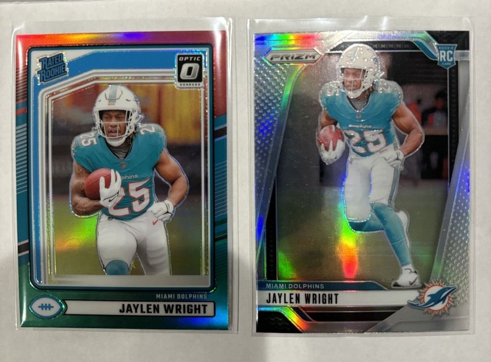 2024 Prizm Parallel LOT- Jaylen Wright  (RC) Optic Red Green + Silver #344 #348
