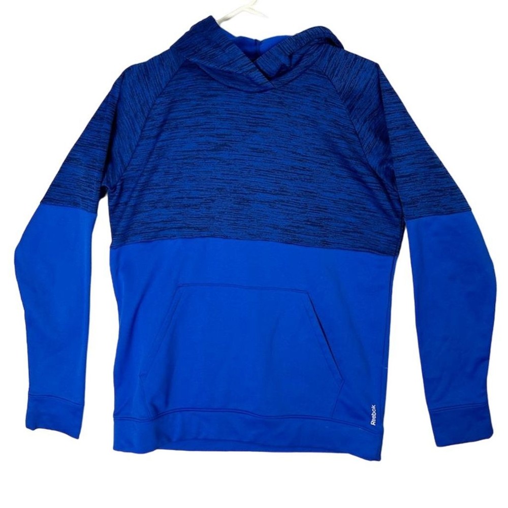 Reebok Men's Pullover Hoodie Blue Size XL with Kangaroo Pocket