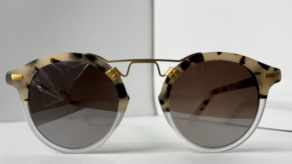 KREWE St. Louis Matte Oyster to Crystal Mirror Polarized 24K Sunglasses