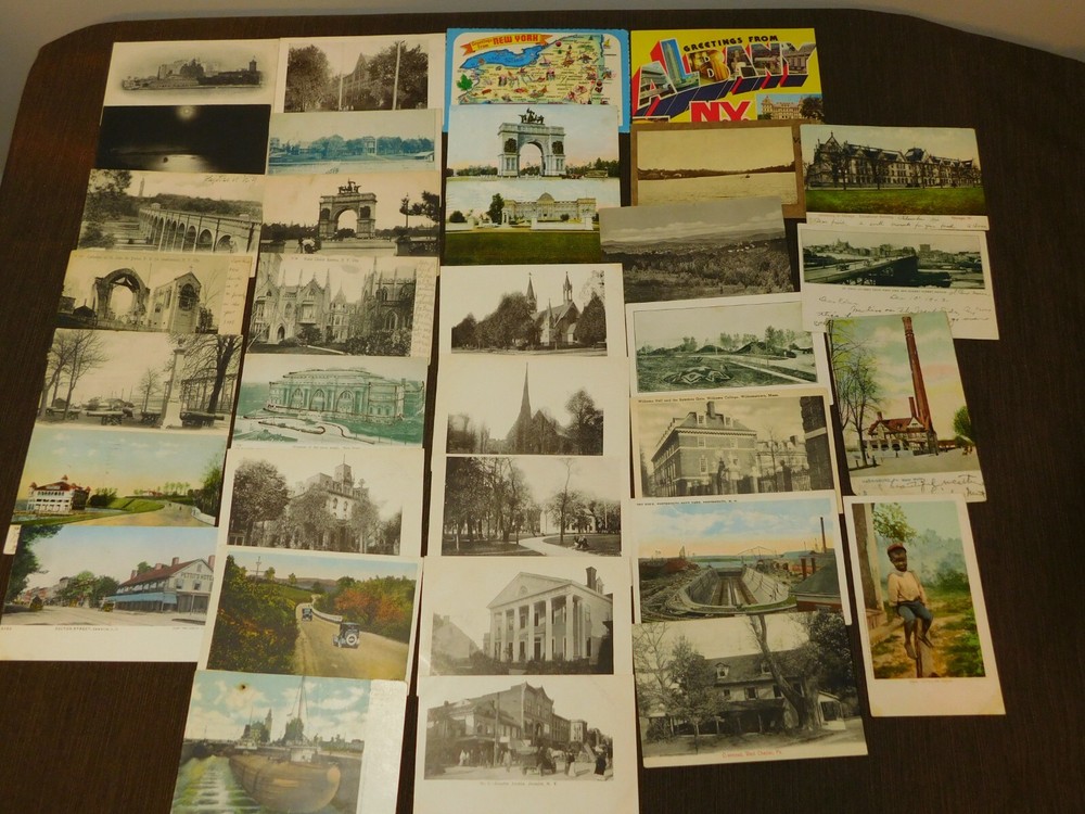 VINTAGE MISC LOT OF 32 OLD POSTCARDS NEW YORK (23) & US POSTCARDS