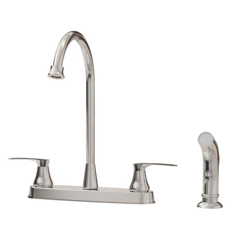 2-Handle Kitchen Faucet with Side Sprayer for 3 or 4 Hole Sinks