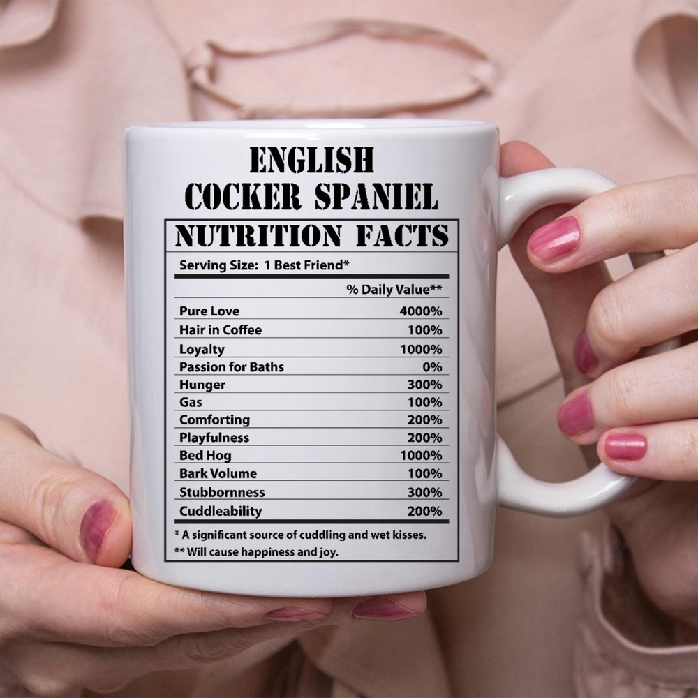 Funny English Cocker Spaniel Nutrition Facts Coffee Mug Gift