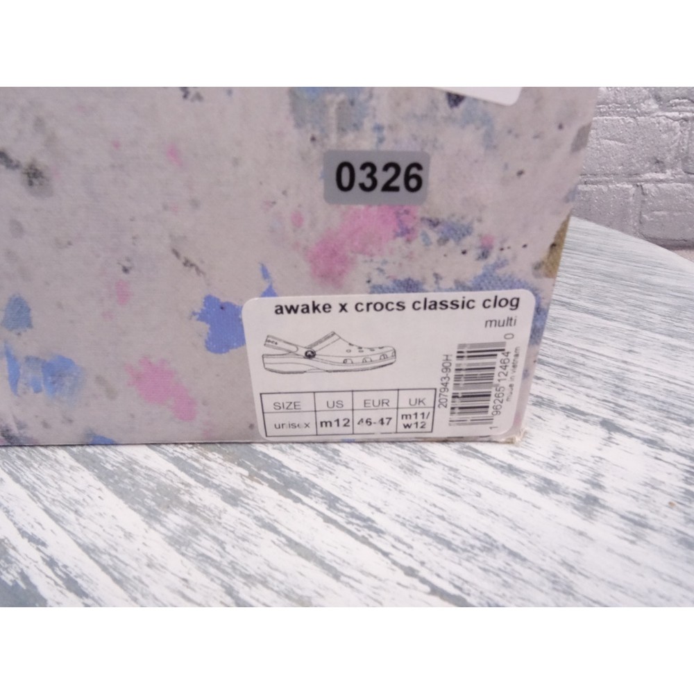 Crocs Awake X NY Classic Paint Drip in OG Box with Ornaments Size 12 Men