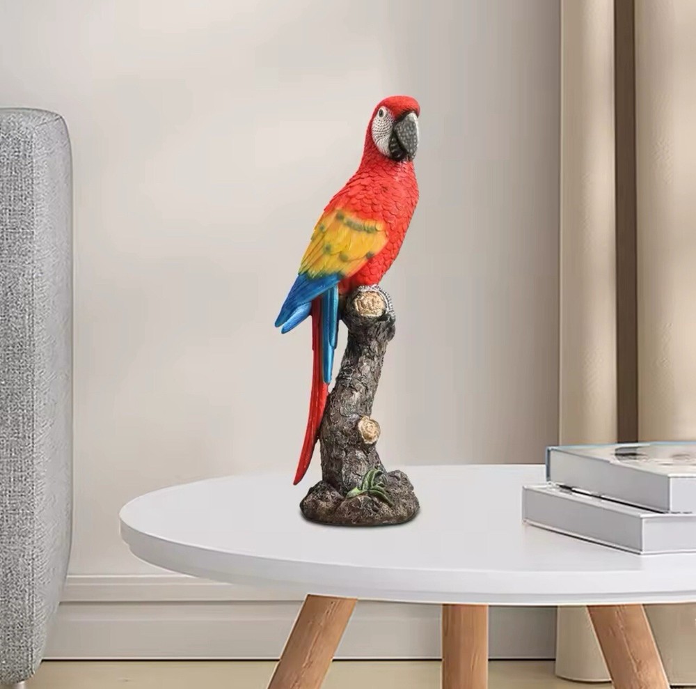 Parrot Statue Resin Crafts Cute Garden Statue for Porch Living Room Indoor