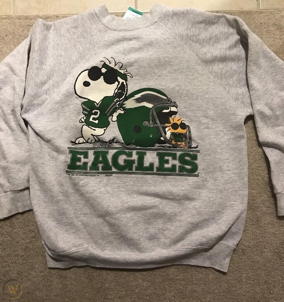 Philadelphia Eagles Cartoon 90s Unisex Sport Gray Sweatshirt vtg HN0997