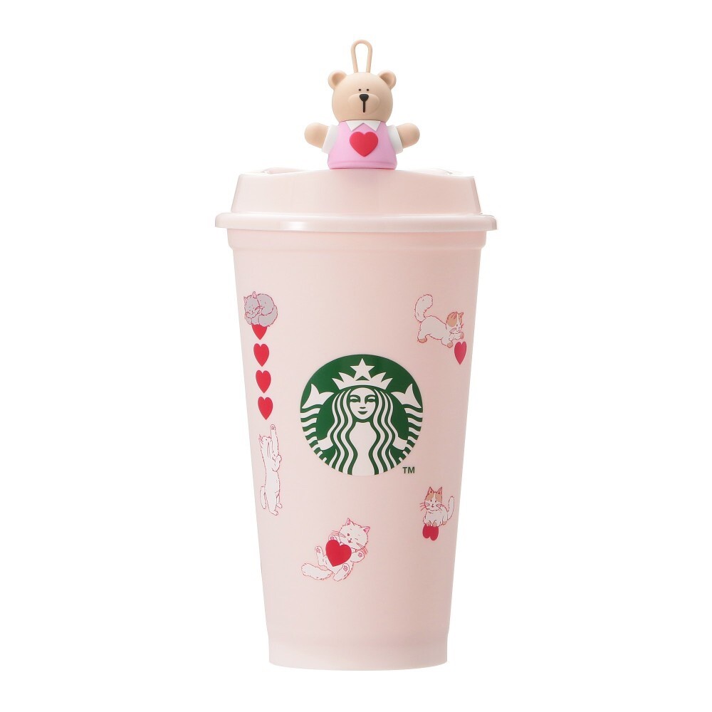 Starbucks Japan Valentine's Day 2025 Bearista Drink Hole Cap ＆ Reusable Cup Set