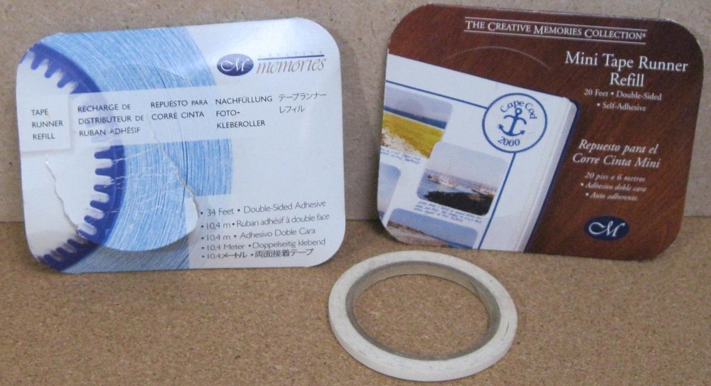 creative memories TAPE RUNNER LOT NEW, 2 MINI ROLLS/1 REGULAR DOUBLE SIDED TOOL