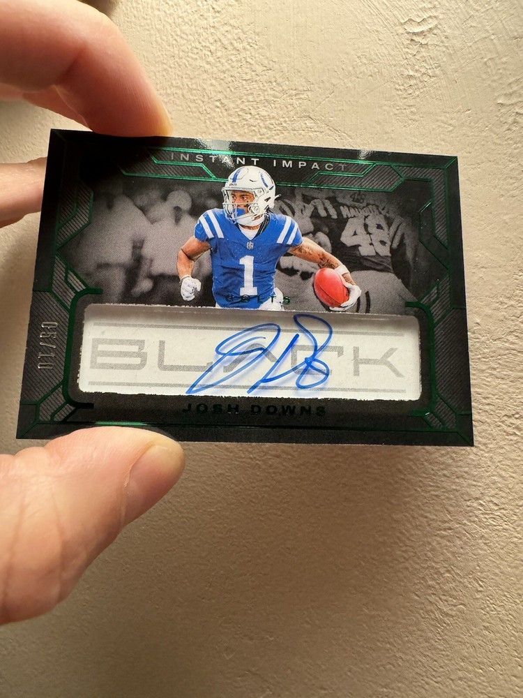 2024 Panini Black Josh Downs Rookie Auto SP 5/10 Colts Instant Impact