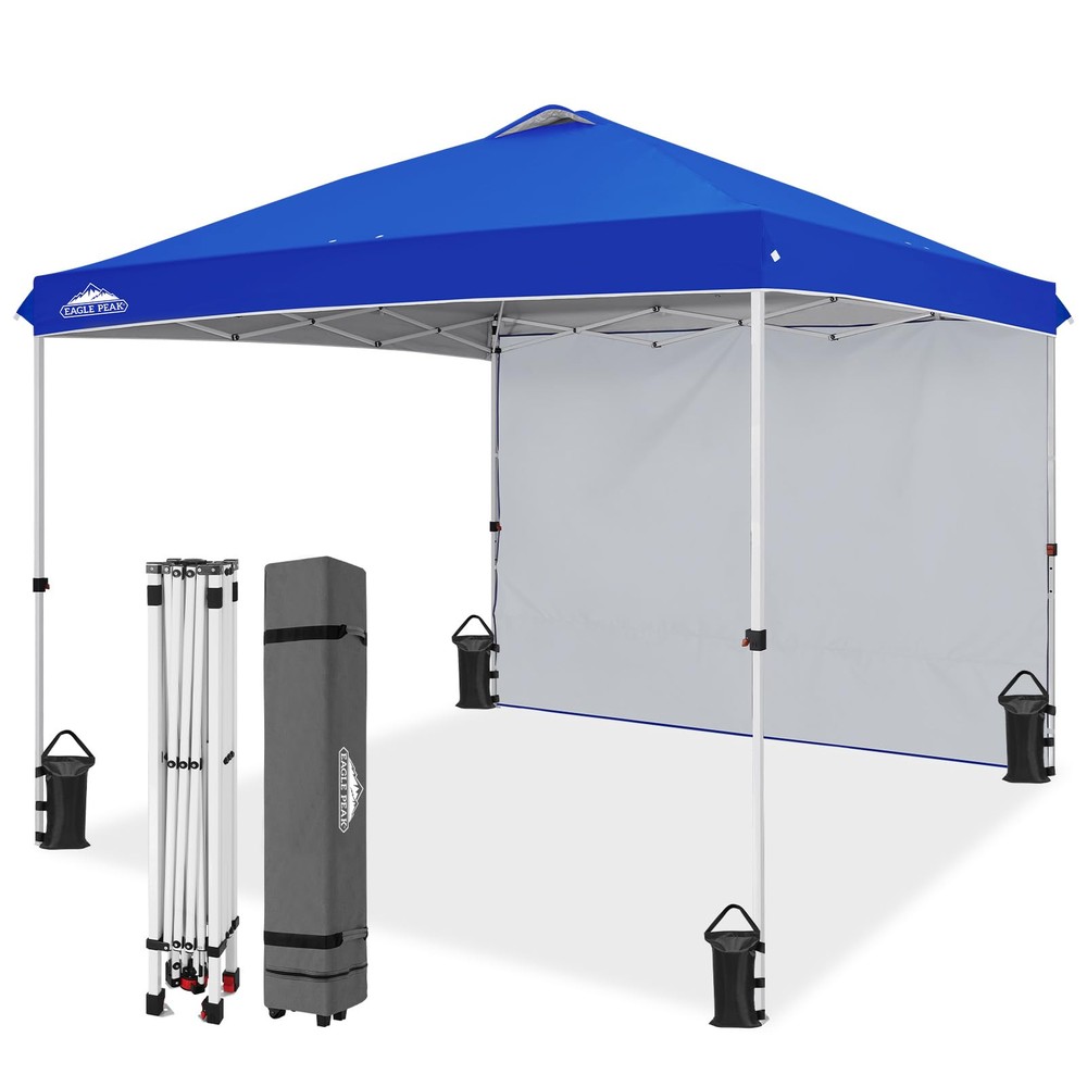 Pop Up Canopy Tent with 1 Sidewall, Easy Setup Event Tent, Outdoor Sun Shade,...