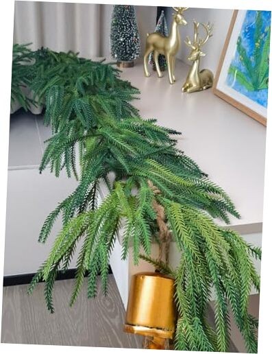 Real Touch Norfolk Pine Garland 9FT Faux Greenery for Christmas Decor