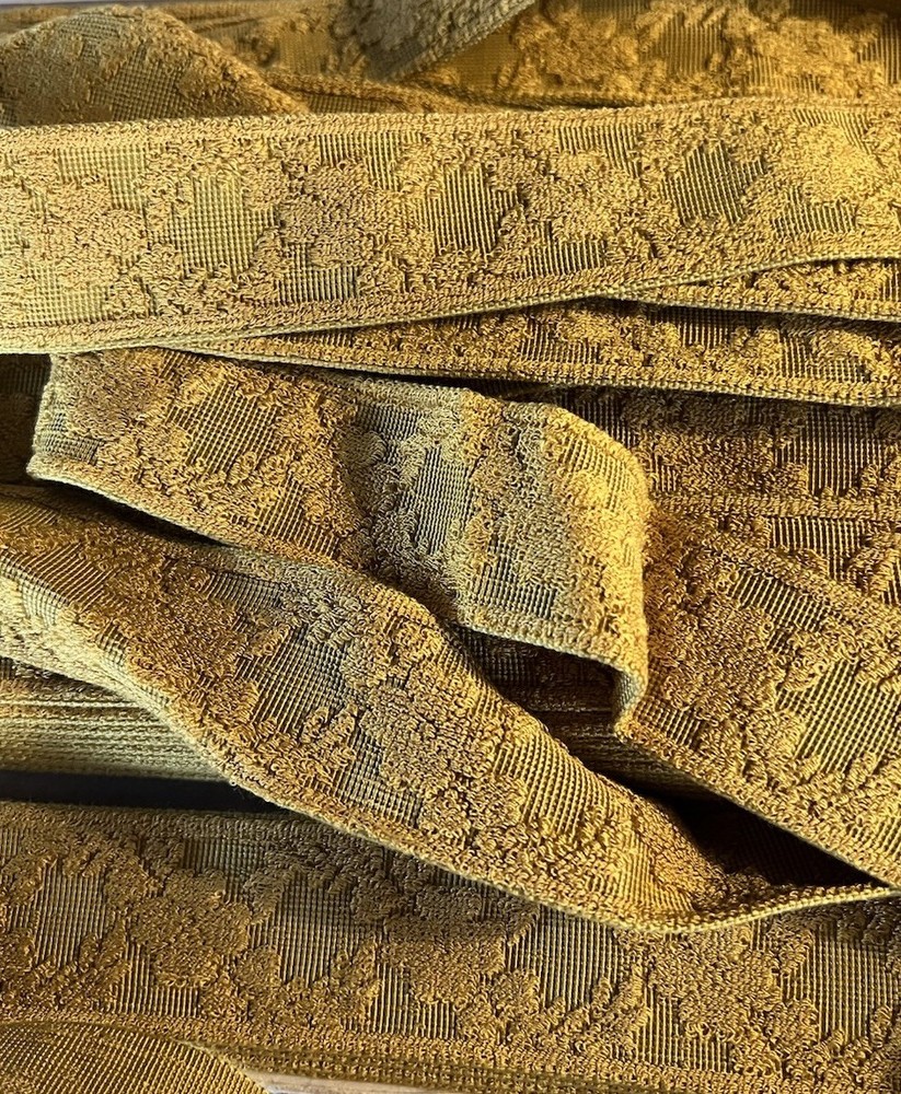 Antique Floral Embossed Trimmings. Ochre yellow H 3.5 cm €15 x M