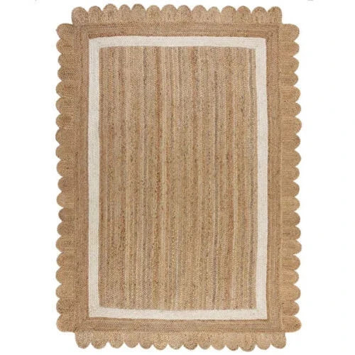 Jute rug Scallop Rug Natural Jute Modern rustic look carpet home decor area