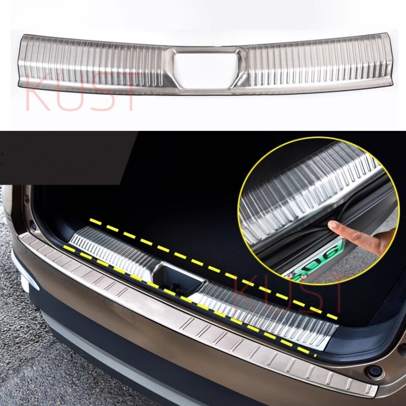 NEW@For VW ID.4 2021-2023 Silver Titanium Inner Rear Bumper Sill Plate Protector