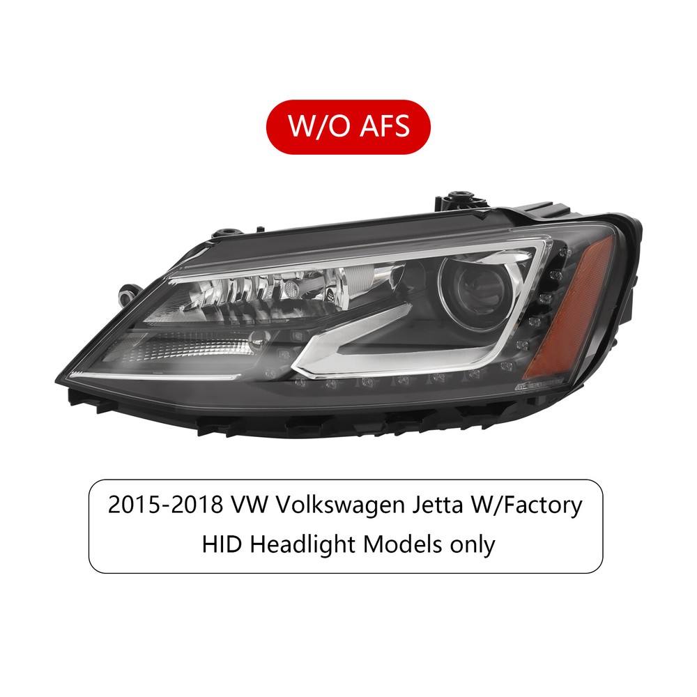 Headlight For 2015-2018 VW Jetta Xenon/HID Headlamp w/LED DRL Left Driver Side