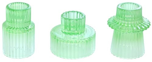 Colorful Glass Tealight Candle Holders Set for Table Decor