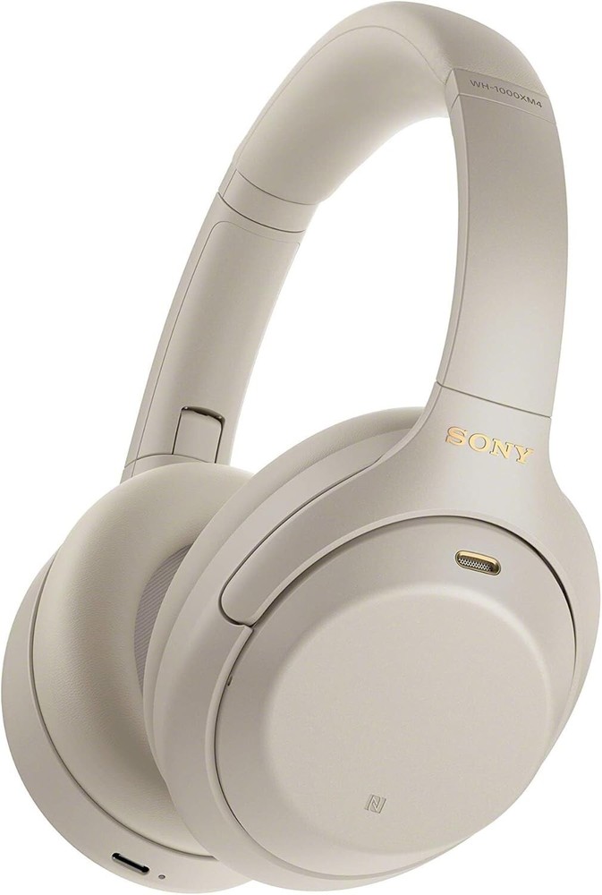 Sony WH-1000XM4 Headphones Silver Wireless Noise Canceling Alexa Voice Control