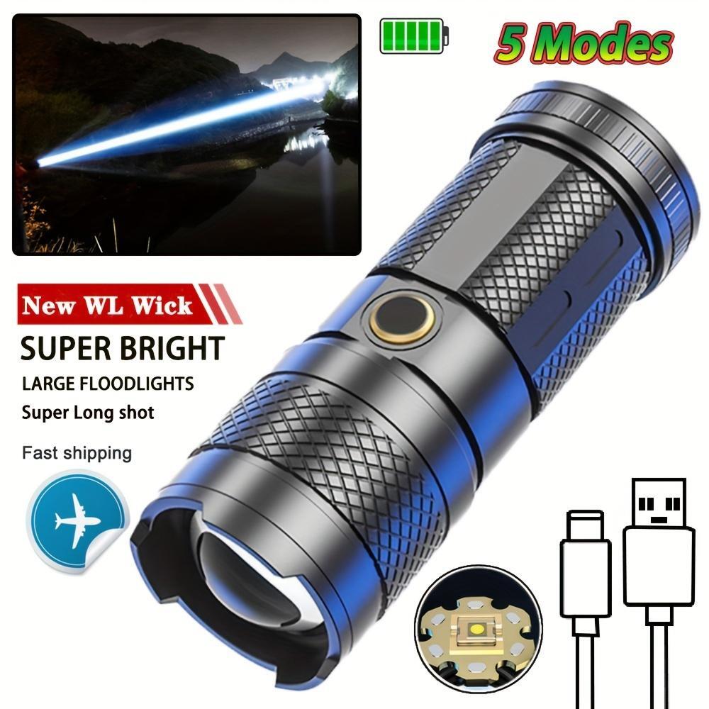Super Bright LED Flashlight Rechargeable Outdoor Zoomable Light Torch Waterproof