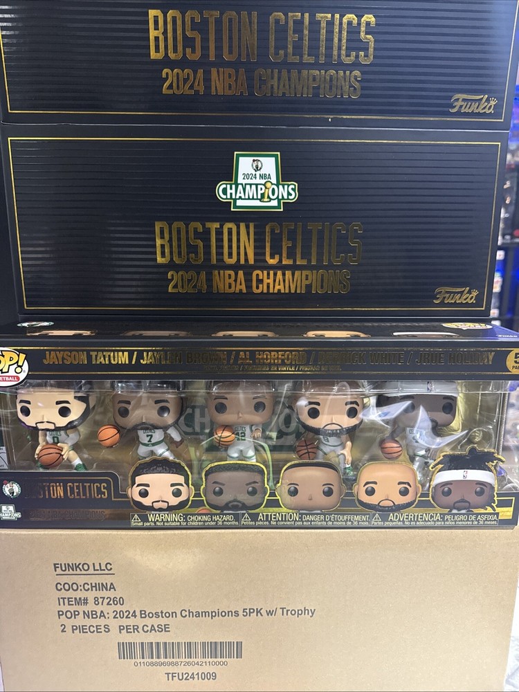Boston Celtics 2024 Championship Funko Pop 5-Pack In Stock Ready to Ship