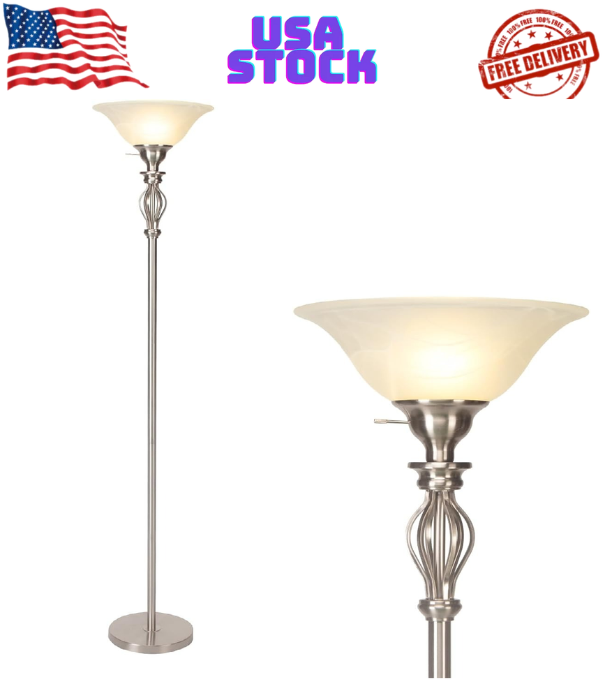 Modern Torchiere Floor Lamp for Living Room & Bedroom with Corner Lighting