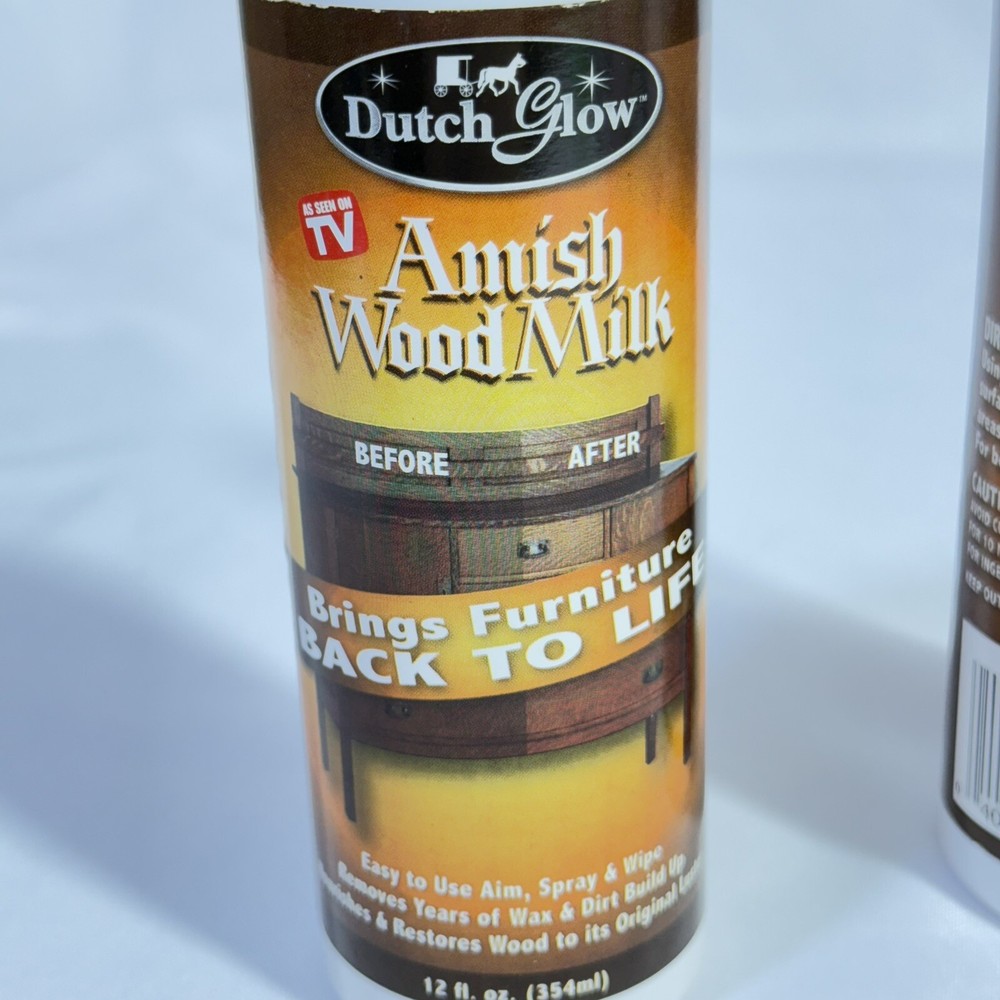 (2) 12oz Dutch Glow AMISH WOOD MILK Brings Back Restores Cleans Furniture Polish