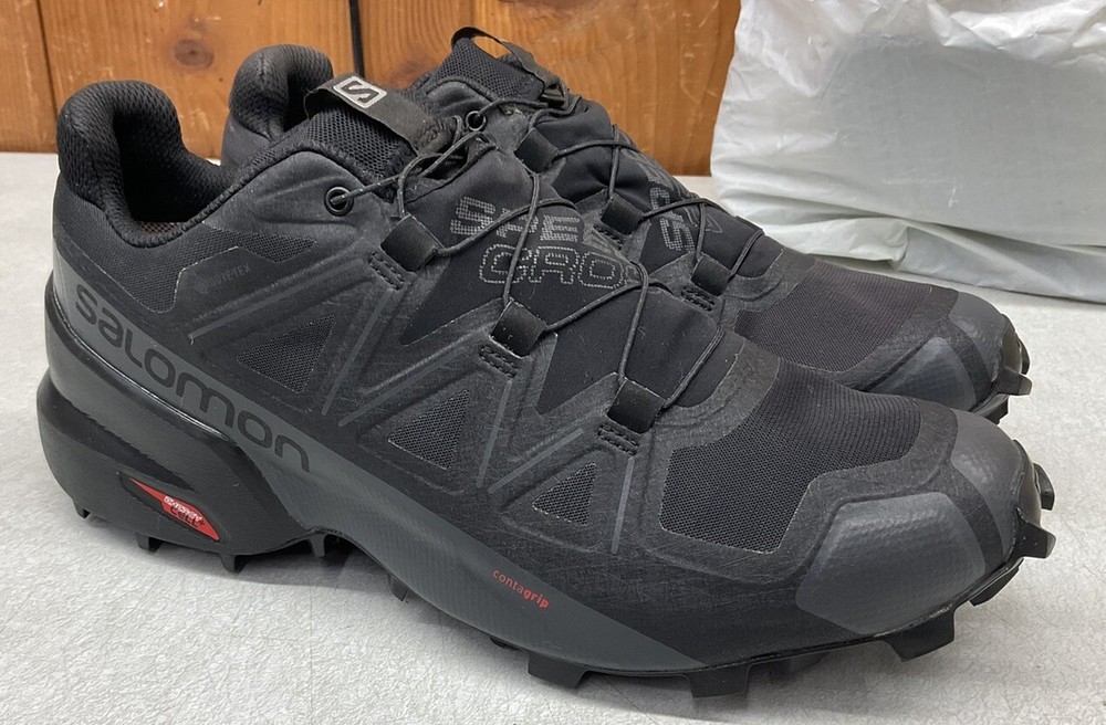 Salomon Speed Cross 5 GTX Trail Running Shoes Womens Size 9.5 US Mens 8.5 Black