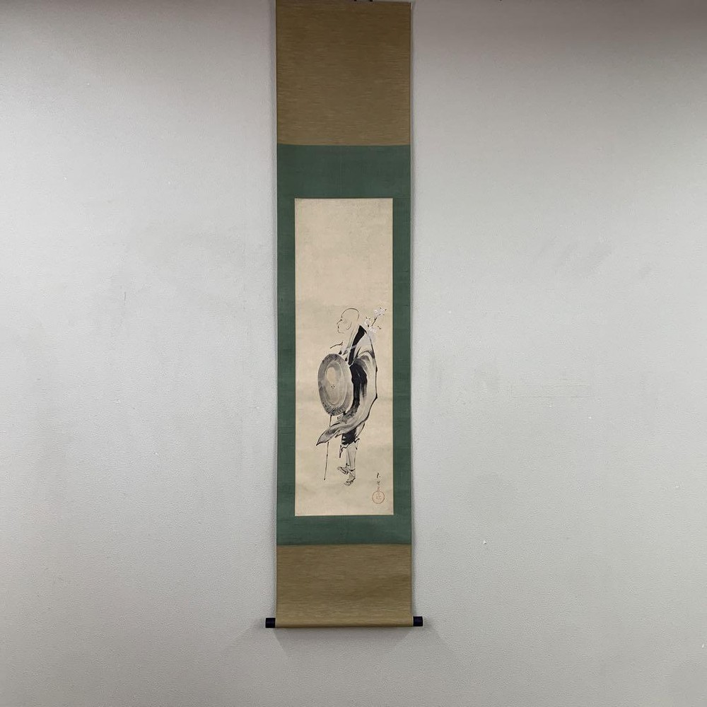 Hanging Scroll  By Katsushika Hokusai, Standing Figure Of Saigyo, Printed With E
