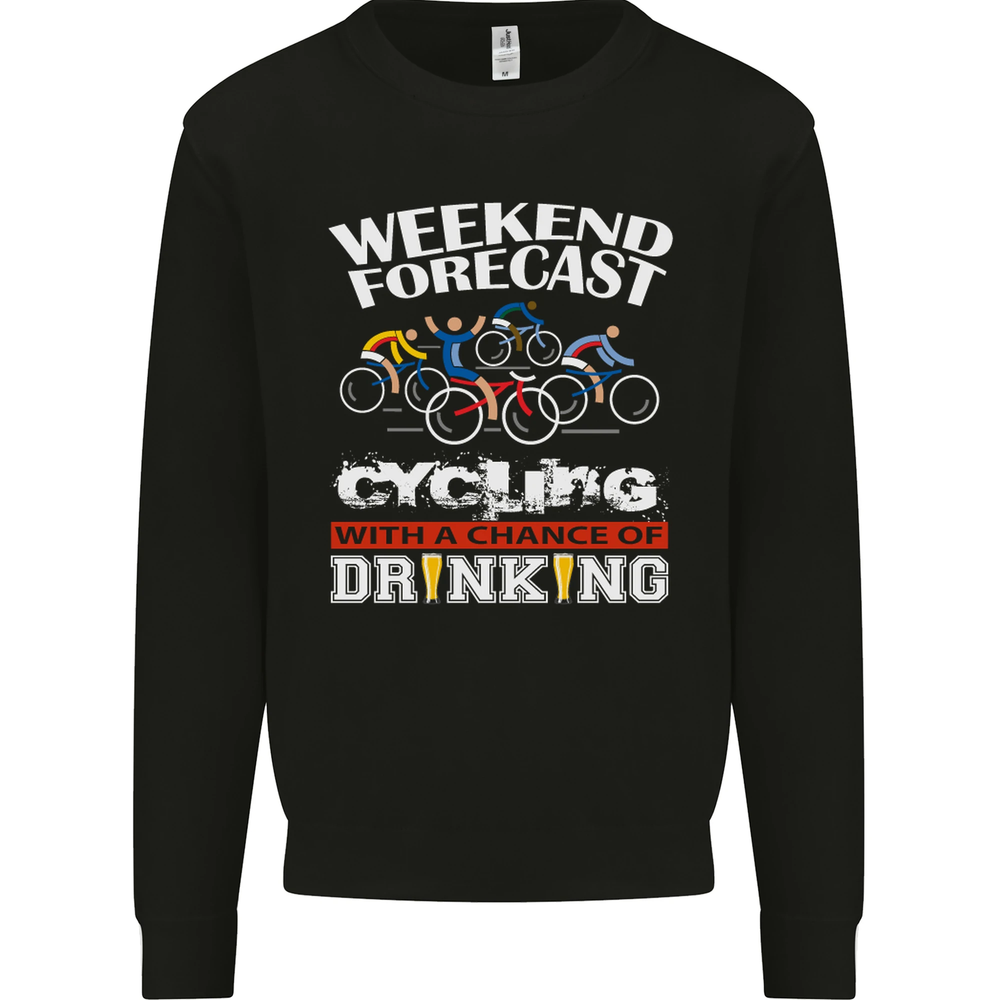 Weekend Forecast Cycling Cyclist Funny Mens Sweatshirt Jumper