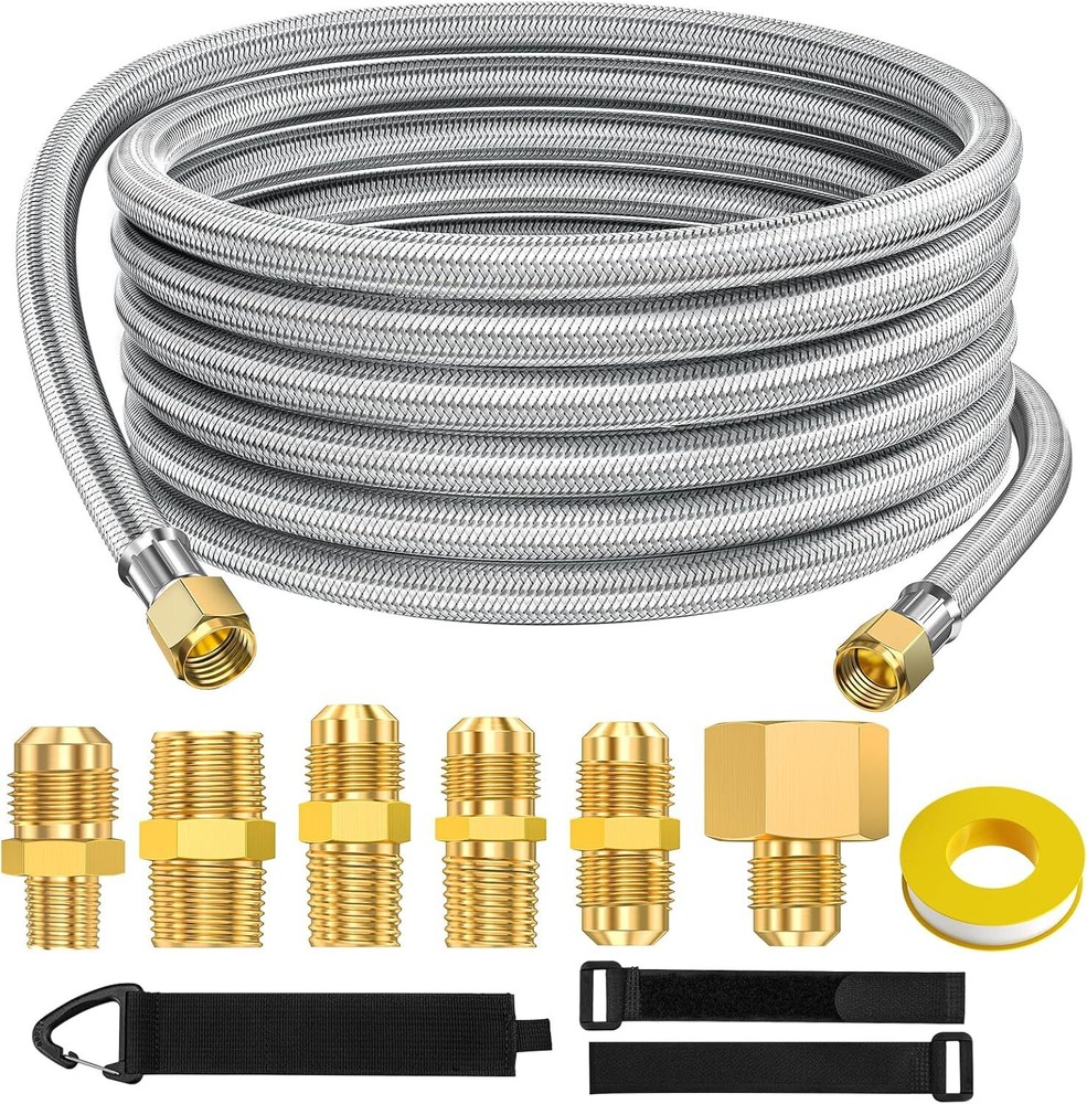 20Ft High Pressure Braided Propane Hose Extension For Heater Grill Fire Stove