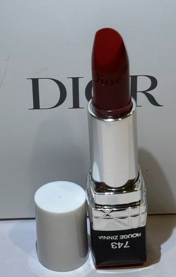 DIOR ROUGE DIOR SATIN LIPSTICK #743 ROUGE ZINNIA FULL SIZE NEW