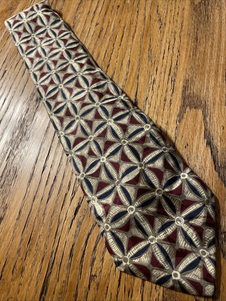 Vintage EUC Robert Talbott Studio Silk Tie USA Hand Sewn Geometric Necktie